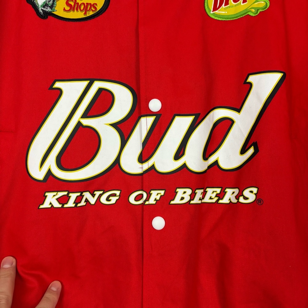 NWT NASCAR DALE EARNHARDT JR BUDWEISER DRIVER FULL SNAP JACKET JRM MEDIUM - Picture 4 of 12
